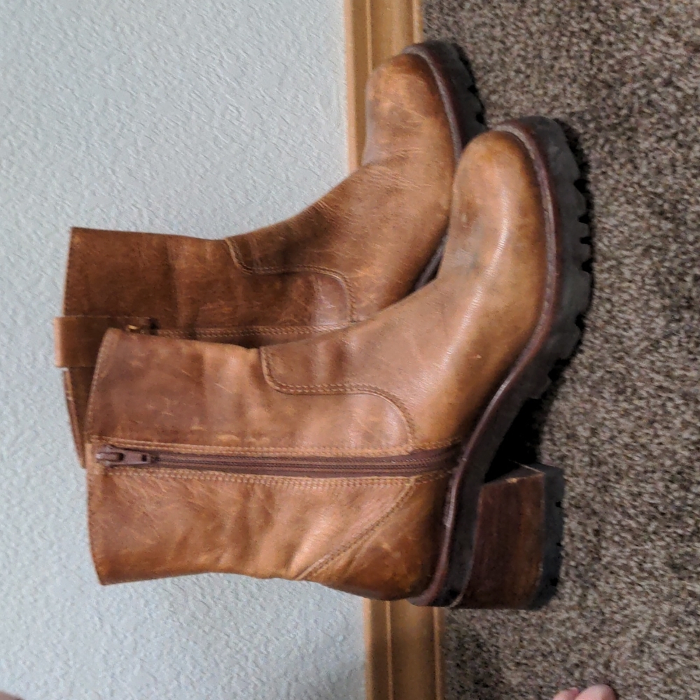 Brown Boots Block Heel Size 6 Steve Madden